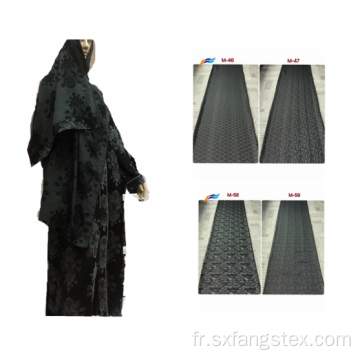 Tissu Abaya de Dubaï noir formel de jacquard de polyester
